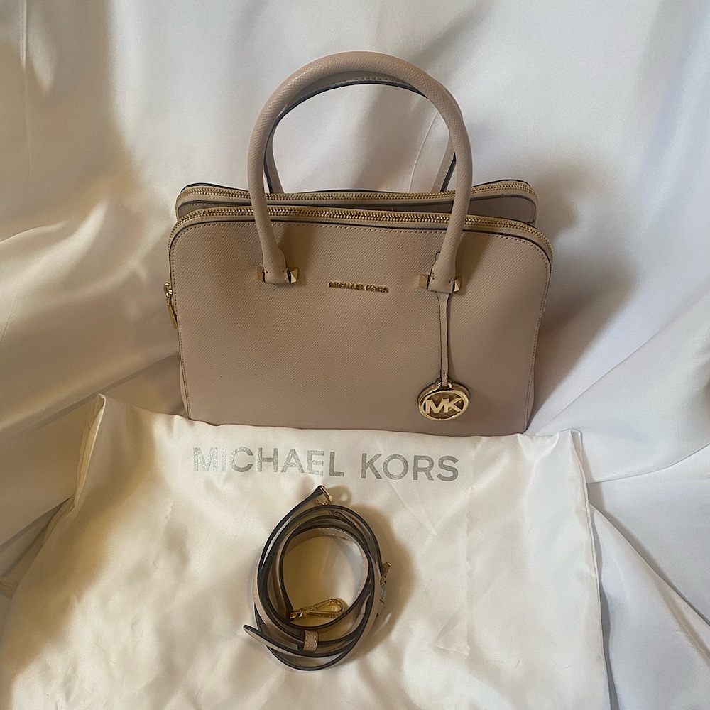 Michael Kors HOUSTON Double Zip Crossgrain Handbag/Crossbody